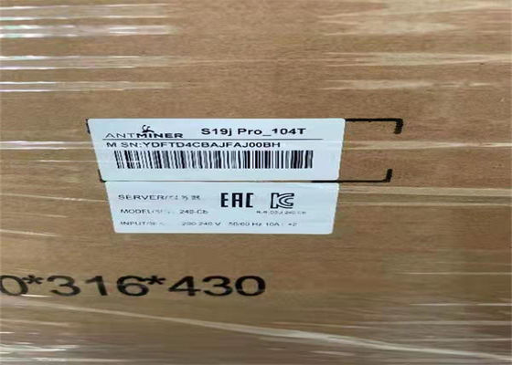 Ethernet آسیایی Bitmain Antمعدن کار S19 Pro 3250W BTC ماشین معدن مورد استفاده